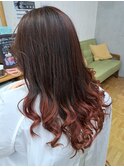 毛先ブリーチオンカラー