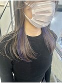 20代30代40代ストレートインナーカラーピンクパープル美肌