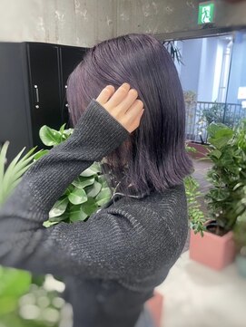 キャラハーフ 池袋東口店(KYARA HALF) 【MIFA】ミディアムボブ/シースルーバング/ブリーチカラー