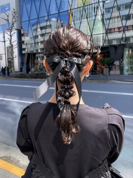 ピークアブー 原宿ハラカド(PEEK-A-BOO) 結婚式ヘア ポニーテール ヘアアレンジ 明治神宮前ヘアセット