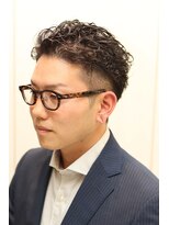 ヨシザワインク プレミアム 築地店(YOSHIZAWA Inc. PREMIUM)&nbsp;ツーブロック刈り上げアップバングパーマ/オールバックビジネス