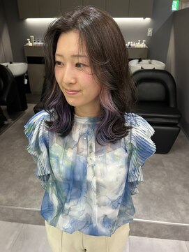 ロテ 名古屋 名駅店(Lote.) ホワイトグレージュ/デジタルパーマ/チェリーブラウン