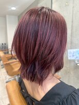 ヘアーアンドメイク ファット(Hair&Make PHAT)&nbsp;大人可愛いショートウルフワインレッド×レイヤーミディアム