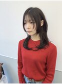 セミロングレイヤー×シースル前髪