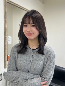 ミディアム　ラベンダーカラー　顔まわり　髪質改善　福岡美容室