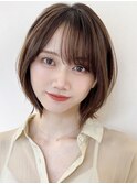 Say.外ハネボブひし形ボブ韓国ボブオリーブグレーレイヤーボブ