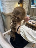ヘアアレンジ/ポニーテールアレンジ/新宿へアレンジ/編み下ろし