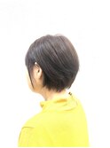 暗めカラー/小顔/ショート/ショートボブ/艶カラー/30代40代50代