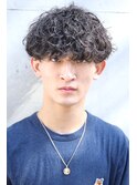 刈り上げマッシュ波巻きスパイラルパーマツーブロック大阪梅田