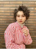 大人のカーリーショートボブ