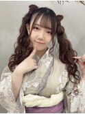 立体リボンツインテール