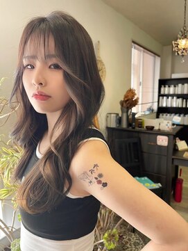 マイ ヘア デザイン 岡崎(MY hair design) 斜めバング/グレージュカラー/シルキーベージュ/岡崎