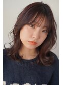 ミディアム/S字巻き/外ハネ/前髪/顔まわり/20代30代40代
