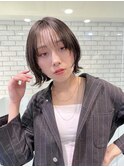 大人ミニボブ前髪ありフェイスレイヤー丸顔K20250306