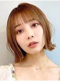 美髪/ワイドバング/外ハネボブ/ホワイトブロンド[名古屋駅/名駅]