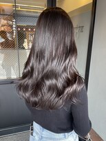 ヘア プロデュース キュオン(hair produce CUEON.)&nbsp;艶ロング×ブリーチなしWカラー×グレージュ