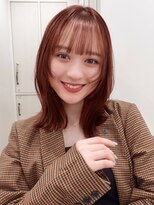 ガーデンヨコハマ(GARDEN YOKOHAMA)&nbsp;ダークレッド ブリーチなし コーラルオレンジ ラウンドバング