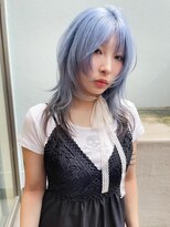 キャロルガーデンズ ボコカ 表参道(Carroll Gardens bococa)&nbsp;【azu】水色　アッシュ　レイヤー　ブリーチ