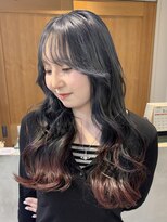 テトラ バイ ネオリーブ 横浜西口店(tetra by neolive)&nbsp;ブルー×ピンク　デザイン　ハイトーン　シャギーカット横浜★
