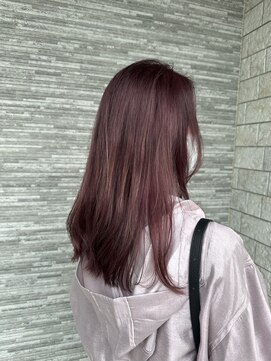 ルシード スタイル リコット(Lucido Style Ricotto) 顔周りレイヤーカットローズピンクピンクダブルカラーブリーチ