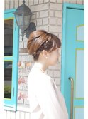 夜会巻き風&編み込み