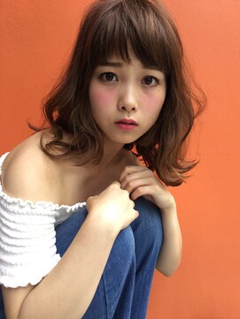 クーエフー(coo et fuu) うぶバングミディアムにミルクティーカラーで可愛いく♪藤沢