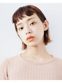 【ショートバング外ハネ】#マロンベージュ#栗色