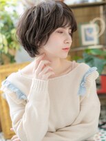 カバーヘア ブリス 上尾西口店(COVER HAIR bliss)&nbsp;ダークアッシュくせ毛風小顔グランマッシュb上尾20代30代40代