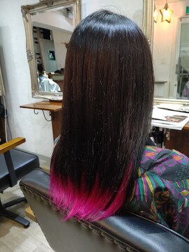 バトヘアー 渋谷本店(bat hair) フェイク裾カラー インナーマゼンタピンク