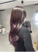 ラベンダーカラー コテ巻きスタイリング