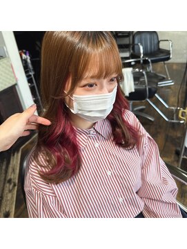 ガルボ ヘアー(garbo hair) インナーカラー10代20代レッドカラーケアブリーチ