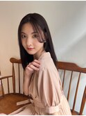 大人かわいいこっくりピンクベージュ/小顔シースルー前髪