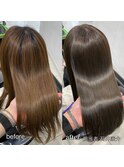 【髪質改善縮毛矯正+treatment税込¥16500】髪質改善縮毛矯正