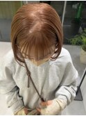 大阪淀屋橋透け感カラーボブハイトーンブラウンアッシュ