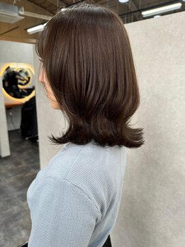 オズ 郡山桑野店(OZ) 黒髪ボブルフネビージュ小顔ワンレン