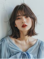 モードケイズ JR茨木improve店(MODE K's) ダークアッシュミディールー 切りっぱなしボブ