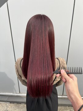 シャウルデッサン(CHARLES DESSIN) ブリーチなしダブルカラーボルドー髪質改善