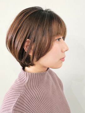 ミドル(MIDDLE) 小顔ショートボブBlueBrown/府中美容室/夜間