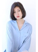 内巻きボブ ラベンダーブラウン
