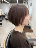 ココアグレージュオリーブグレークラゲヘアー小顔ショート[船橋]