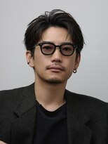 ブラック(BLACK)&nbsp;大人リードバック MEN’S HAIR/リバースセンターパート/表参道