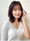 ふんわりミディアムレイヤー/デジタルパーマ/小顔ヘアp越谷