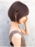 前下がりスリークボブ 厚めバング ローライト 毛先パーマ桐山