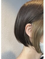 バトー バイ トリコ 船橋北口店(BATEAU by tricot)&nbsp;くすみボブ　チラッと見せてインナーカラー　くすみ系bob