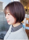 【ルチュラ松島】丸ミニショートボブ×インナーサーモンピンク