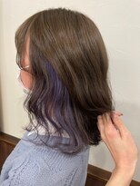エンレイ(enRei)&nbsp;インナーカラーブルーパープルチョコレートモカグレージュ耳かけ