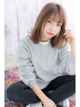 ミック ヘアアンドメイク アップ 駒込店(miq Hair&Make up) 2wayバングくせ毛風外ハネナチュラルゆるふわミディc1