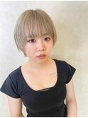 【racic】ホワイトベージュ×ウルフショート20代30代