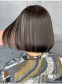 【デザインカラー】綺麗なボブ×高めインナーカラー
