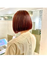 ラミ(L'ami)&nbsp;大人ショートぱっつんボブxチェリーブラウン